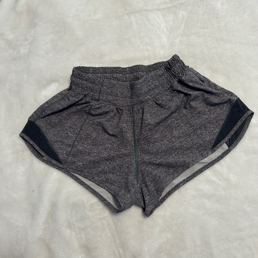 Lululemon, Size 4, Hotty Hot Shorts, Grey, LINING IS CUT OUT OF THEM